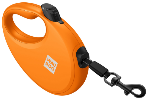 Поводок-рулетка для собак WAUDOG R-leash с контейнером для пакетов, светоотражающая лента, размер S, оранжевый. фото 5