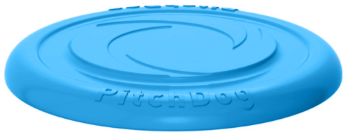 Игровая тарелка для апортировки для собак PitchDog, 24 см, голубая фото 3