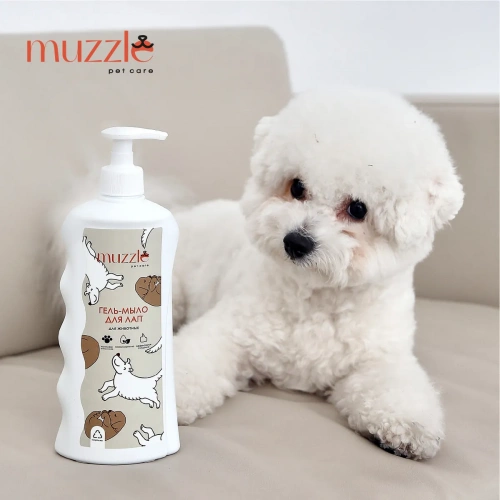 Гель мыло Muzzle для животных, уход за лапами, шампунь для мытья лап ранозаживляющий с комплексом витаминов, для собак и кошек мелких пород с длинной, короткой шерстью, 500 мл. фото 6