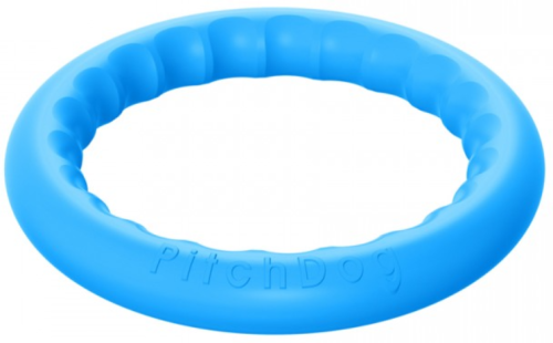 Игровое кольцо для апортировки для собак PitchDog 30, 28 см, голубой фото 2