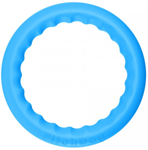 Игровое кольцо для апортировки для собак PitchDog 30, 28 см, голубой фото 3