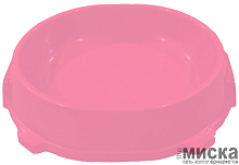 Миска для кошек и собак Favorite нескользящая, пластик, 220 мл, розовая