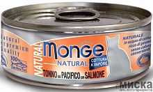 Влажный корм для кошек Monge Natural тунец с лососем