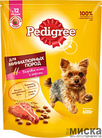 Сухой корм для собак Pedigree Mini гранулы с говядиной 600 г.