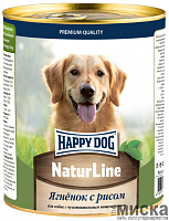 Консервы для собак с чувствительным пищеварением Happy Dog с ягнёнком и рисом 970 гр