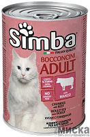 Консервы для кошек Simba кусочки с говядиной 415 гр