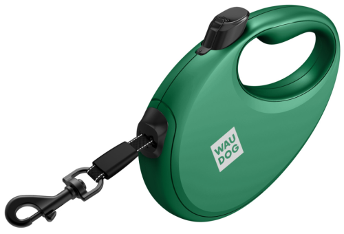 Поводок-рулетка для собак WAUDOG R-leash с контейнером для пакетов, светоотражающая лента, размер S, зелёный фото 4