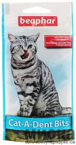 Подушечки Beaphar Cat-A-Dent Bits для чистки зубов кошек 35 г (11406) (8711231114061)