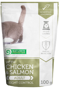 Nature's Protection контроль веса c курицей и лососем для кошек