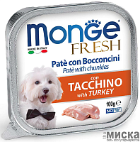 Паштет для собак Monge Fresh Dog с индейкой 100 гр