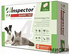 Inspector Quadro таблетки для кошек и собак 2-8 кг, 4 шт