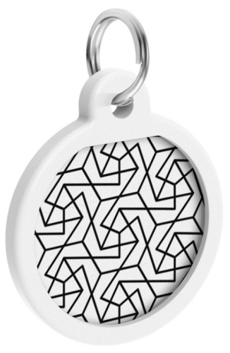 Адресник Waudog Smart ID c QR-паспортом для собак и котов, металл, рисунок "Геометрия", круг, 30 мм фото 3