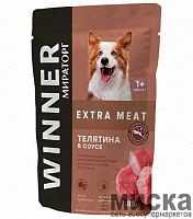 Корм консервированный для взрослых собак всех пород с телятиной в соусе пакет, 85 гр