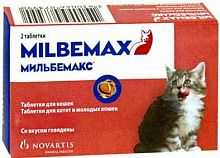 Мильбимакс антигельминтик для котят и молодых кошек 2 таблетки