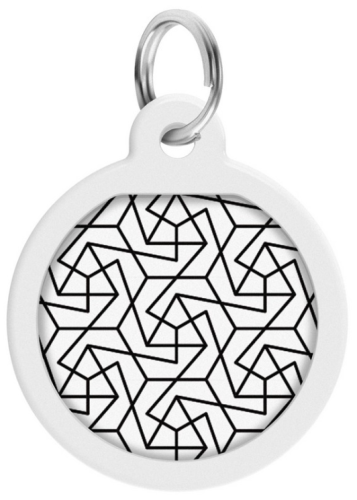 Адресник Waudog Smart ID c QR-паспортом для собак и котов, металл, рисунок "Геометрия", круг, 30 мм фото 2