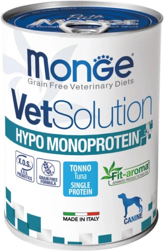 Monge Vetsolution HYPO монобелковая гипоалергенная диета для собак тунец ,400гр 