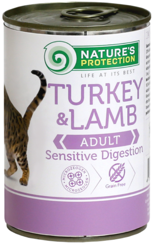 Консервы для кошек с чувствительным пищеварением Nature's Protection Sensible Digestion Turkey&Lamb с индейкой и ягненком 400 гр