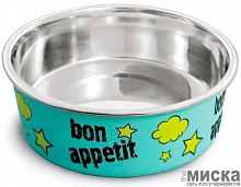 Миска металлическая на резинке Bon appetit",0,45л,Triol