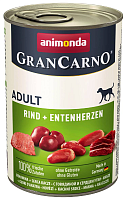 Консервы для собак Animonda GranCarno Adult с говядиной и утиными сердечками 400 гр