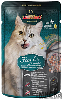 Влажный корм для кошек Leonardo Fish&Shrimps с лососем, сельдью и креветкой 85 гр