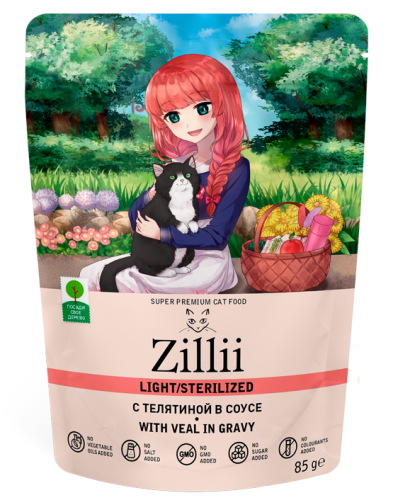 Фото  ZILLII Sterilized/Light Cat Veal телятина в соусе 85 г