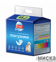 Подгузники для собак и кошек Cliny XS, с отверстием для хвоста, 2-4 кг 11шт в упаковке