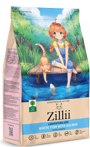 Zillii Light/Sterilized с белой рыбой и лососем - 2 кг