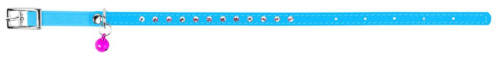 Ошейник для котов Waudog Glamour c резинкой, стразами, ширина 9 мм, размер XXS (22-30 см) голубой фото 3
