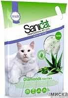 Наполнитель для кошачьего туалета SANICAT DIAMONDS 5L силикагель алоэ