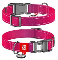 WAUDOG Nylon Mono с QR паспортом, пластиковый фастекс M 28-40 см