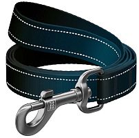 Поводок для собак WAUDOG Nylon Mono светоотражающий M 20 мм, 300 см, черный 