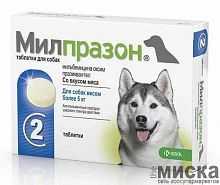 Антигельминтный препарат, Милпразон таблетки для собак, 2х12,5 мг / 125 мг.