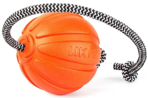 Игрушка для собак для крупных пород Liker Liner "Мячик" со шнуром 9 см фото 2