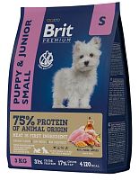 BRIT PREMIUM, с курицей для щенков "Dog Puppy and Junior Small", 3кг