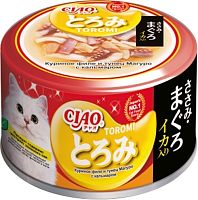 INABA Ciao Toromi кусочки в соусе курица, тунец, кальмар 80 г 1 шт