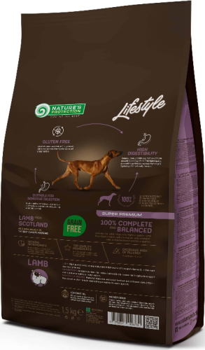 Сухой корм для собак Nature's Protection Lifestyle Grain Free Lamb с ягнёнком 1.5 кг фото 2