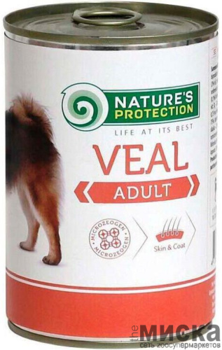 Консервы для собак Nature's Protection Adult Veal с телятиной 800 гр