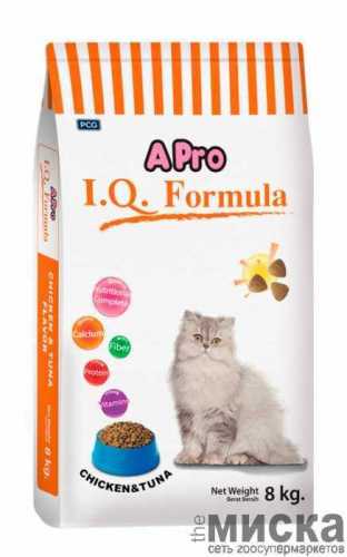 APRO I.Q. FORMULA Корм для кошек со вкусом курицы и тунца, 8 кг