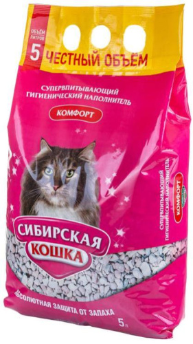 Наполнитель супервпитывающий Сибирская Кошка "Комфорт", 5 л фото 2