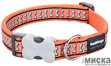 Ошейник для собак Red Dingo, светоотражающий, ширина 20 мм, размер M (31-47 см) оранжевый