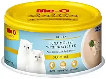 Me-O Delite для котят с пюре из тунца и козьим молоком, 80 г
