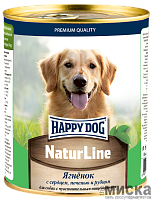 Консервы для собак с чувствительным пищеварением Happy Dog с ягнёнком, сердцем, печенью и рубцом 970 гр