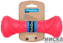 Игровая гантель для апортировки для собак PitchDog, 19 см, розовая