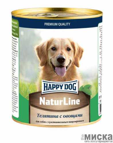 Happy Dog Natur Line Телятина с овощами - консервы для собак (НФКЗ) - 0,97 кг
