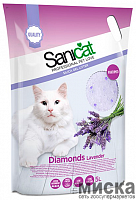 Наполнитель для кошачьего туалета SANICAT DIAMONDS 5L силикагель лаванда