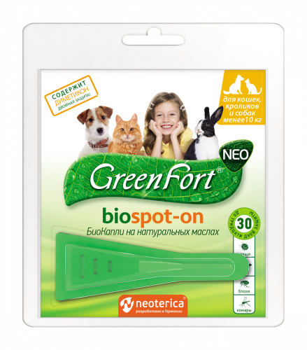 GreenFort neo БиоКапли для кошек , кроликов и собак фото 2