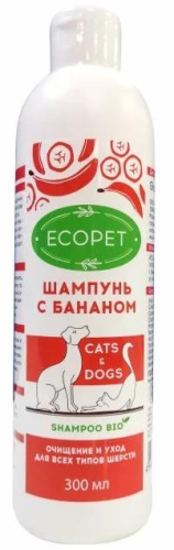 Ecopet Шампунь с бананом для кошек и собак 300 мл