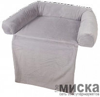 Лежак с пледом на диван (мех) серый, 03715-2/1 (60x50x15)