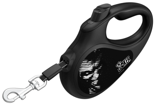 Поводок-рулетка для собак WAUDOG с рисунком "Джокер чёрный", размер L, чёрный фото 2