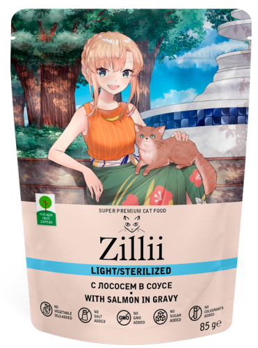 Фото ZILLII Sterilized/Light Cat Salmon лосось в соусе 85 г